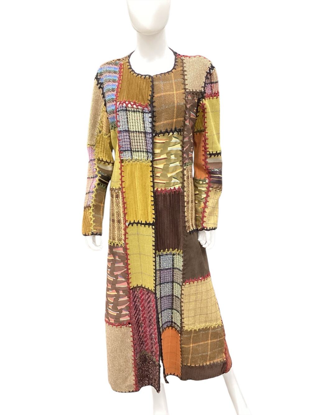 VTG Christian Lacroix Duster/ Coat Women’s Size S Patchwork & Crochet Multicolor